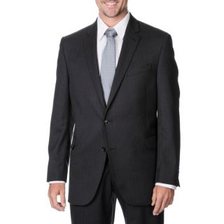 Palm Beach Mens Big and Tall 2 button Single Vent Grey Stripe Suit