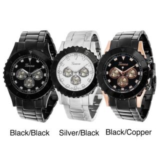 Geneva Platinum Decorative Chronograph and Bezel Watch  