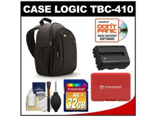 Case Logic TBC 410 Digital SLR Camera Sling Case (Black) with 32GB Card + NP FM500H Battery + Accessory Kit for Sony Alpha A57, A58, A65, A77, A99