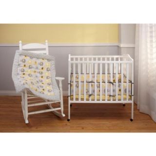 Little Bedding by NoJo Elephant Time Portable Crib Bumper, Yellow