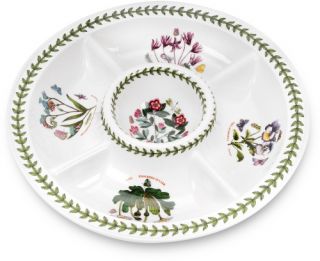 Portmeirion Botanical Garden Chip and Dip Tray   Divided Plates & Dishes