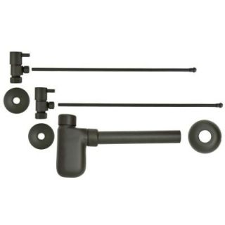 3/8 in. x 20 in. Brass Lavatory Supply Lines with Lever Handle Shutoff Valves and Decorative Trap in Oil Rubbed Bronze I5540L ORB