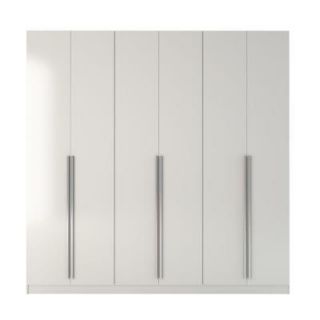 Manhattan Comfort Eldridge 6 Door Wardrobe in White High Gloss 34184