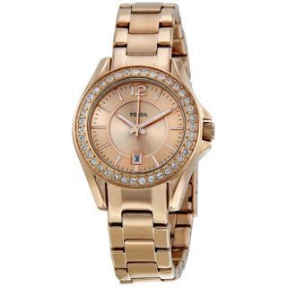 Fossil Womens ES2889 Mini Riley Rosegold Glitz Watch  