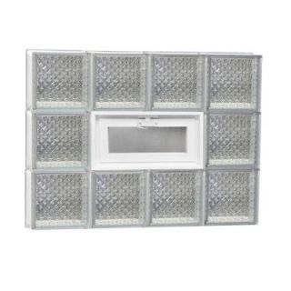 Clearly Secure 31 in. x 23.25 in. x 3.125 in. Vented Diamond Pattern Glass Block Window V3224DP
