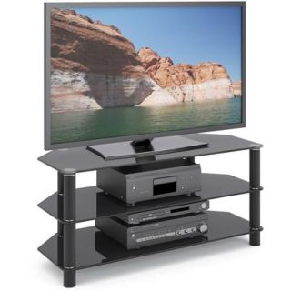 CorLiving Trinidad Black Glass TV Stand for TVs up to 46"