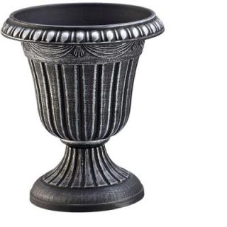 Arcadia Garden Products Traditional 16 in. x 18 in. Silver Plastic Urn PL01