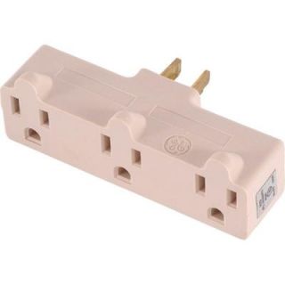 GE 15 Amp 125 Volt AC 3 Outlet Heavy Duty Adapter   Ivory 54203