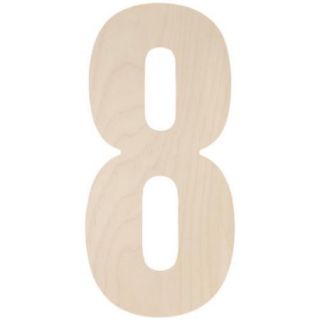 Baltic Birch Collegiate Font Letters & Numbers 13.5" Number 8