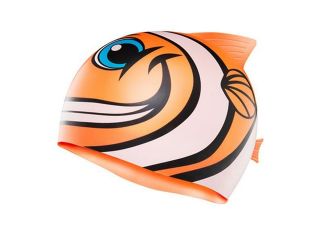 TYR CharacTYRs Happy Fish Silicon Swim Cap: Orange