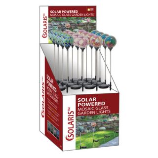 16 Piece Solar Mosaic Globe Garden Stake Set