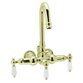 Elizabethan Classics TW15 2 Handle Wall Mount Roman Tub Faucet without Handshower in Polished Brass ECTW15 PB