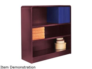 Alera BCR33636MY Radius Corner Bookcase, Wood Veneer, 3 Shelf, 35 3/8w x 11 3/4d x 36h, Mahogany