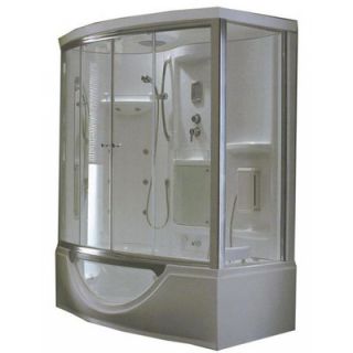 Steam Planet Personal Sliding Door Glass Steam Shower with Whirlpool
