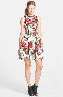 Milly Paneled Silk Party Dress