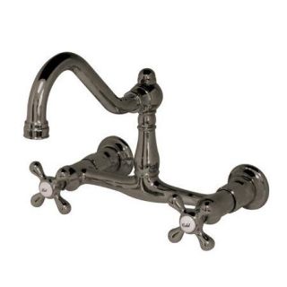 Elements of Design Wall Mounted Sink Faucet with Double Metal Cross Handles