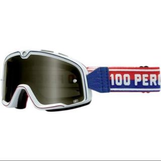 100% Barstow Classic MX/Offroad Goggles White/Red/Blue One Size