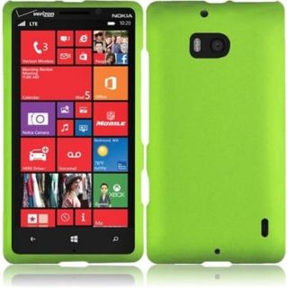 Insten For Nokia Lumia 929 Icon Rubberized Rubber Coated Cover Case Neon Green
