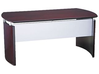Napoli Series Wood Veneer 63w Desk Top with Modesty Panel, Mahogany