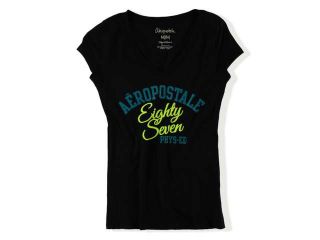 Aeropostale Womens Eighty Seven Script Graphic T Shirt 465 M