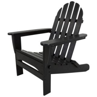 POLYWOOD Classic Black Patio Adirondack Chair AD5030BL