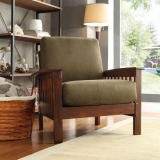 TRIBECCA HOME Hills Mission Style Oak and Olive Microfiber Accent