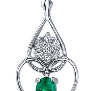 Oravo Illuminating Hearts 1.50 Carats Oval Cut Emerald Dangle Earrings