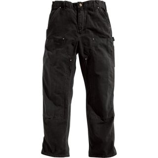 Carhartt Double-Front Work Dungaree — 35in. Waist x 30in. Inseam, Black, Model# B136  Dungarees