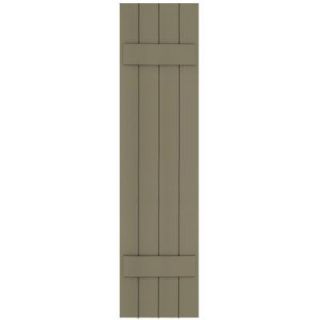 Winworks Wood Composite 15 in. x 62 in. Board & Batten Shutters Pair #660 Weathered Shingle 71562660