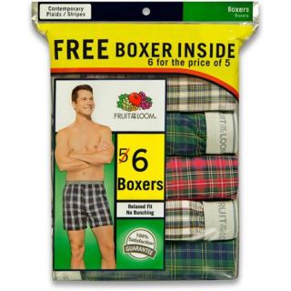 Bonus Pack Fruit of the Loom Men's 5+1 Free Exposed Waistband Boxers