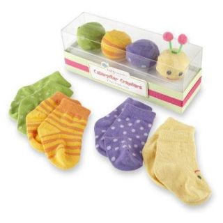 Baby Aspen Caterpillar Crawlers Baby Socks Gift Set, 0 6 Months Multi Colored