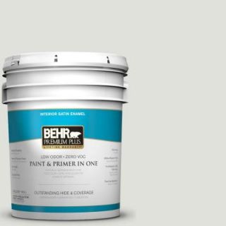 BEHR Premium Plus 5 gal. #GR W6 Winds Breath Satin Enamel Interior Paint 705005
