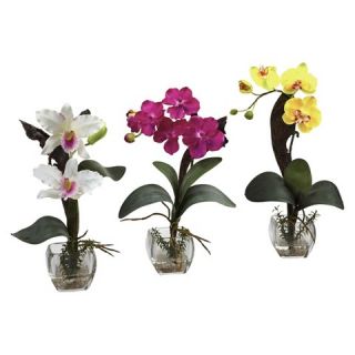 Nearly Natural Mixed Orchid w/Cube Arrangements (Set of 3)