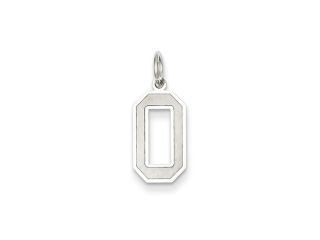 The Jersey Medium Jersey Style Number 0 Pendant in 14K White Gold