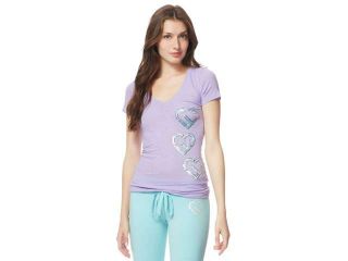 Aeropostale Womens Sequin Hearts Embellished T Shirt 530 M