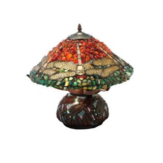 16.5 inch Dragonfly Polished Jasper Table Lamp   16715091  