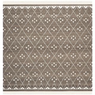 Safavieh Hand Woven Natural Kilim Brown/ Ivory Wool Rug (5 Square)