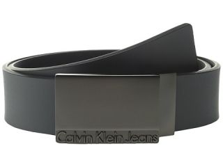 Calvin Klein 40mm Reversible Belt with Raised Logo Plaque Buckle Grey/Black
