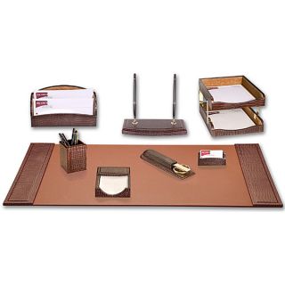 Dacasso Crocodile Embossed Leather 10 piece Desk Set   14155236
