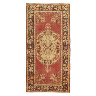 One of a Kind Turkish Anatolian Accent Rug   Red (32x65)