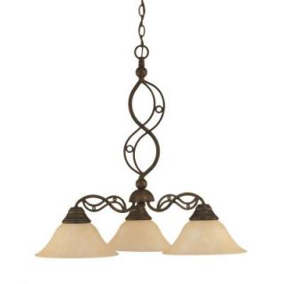 Filament Design Concord Series 3 Light Bronze Chandelier with Amber Marble Glass Shade CLI TL5012531