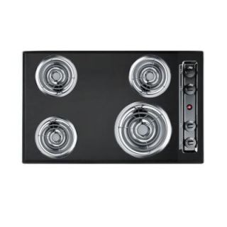Summit Appliance 30 in. Coil Electric Cooktop in Black with 4 Elements TEL05