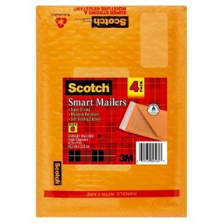 Scotch™ Poly Bubble Mailer, Yellow, 6 in x 9.25 in, Size #0, 4 Pack