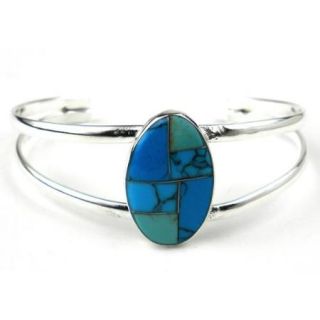 Turquoise Mosaic Cuff Bracelet (Mexico)