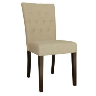 Worldwide Homefurnishings Tufted Linen Dining Chair in Natural Linen 202 858NL