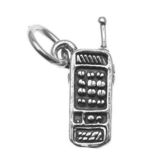 Sterling Silver .925 Charm Detailed Cell Phone 13mm