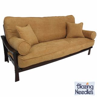 Blazing Needles Full Size 9 inch Futon Set with Microsuede Cover and