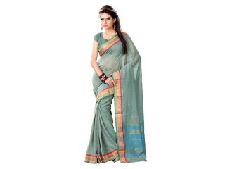 Triveni Lovely Green Colored Printed Blended Cotton Saree 2038