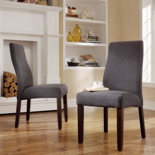 INSPIRE Q Marcey Dark Grey Fabric Wave Back Dining Chair (Set of 2)