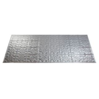 Rings 24.25 x 18.25 PVC Backsplash Panel in Brushed Aluminum Kit by